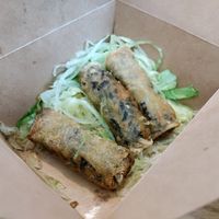 Spring rolls full of black mushrooms at Cheungs Vegan Kitchen in Bristol