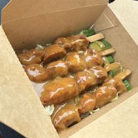 Satay skewers   at Cheungs Vegan Kitchen in Bristol