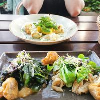 Mushrrom ceviche and cauliflower cheesecake at Max Pett in Munich