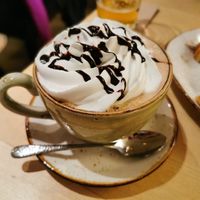 Cacao with cream and chocolate sauce. at Max Pett in Munich