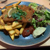 Schnitzel!!! Get this!! at Max Pett in Munich