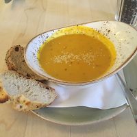 carrot, orange and ginger soup at Max Pett in Munich