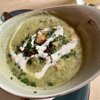 Zucchini-Weiße Bohnen- Suppe  at Max Pett in Munich