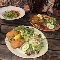 schnitzel and gnocchi   at Max Pett in Munich