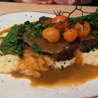 Lentil nut roast on mash at Max Pett in Munich