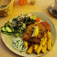 Soy schnitzel at Max Pett in Munich