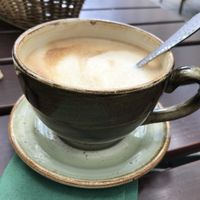Double Cappuccino w/ oat milk at Max Pett in Munich