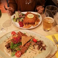 Schnitzel and Tempeh dishes  at Max Pett in Munich
