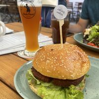 Veganburger mit Dinkelbrötchen  at Tante Paula in Fuessen