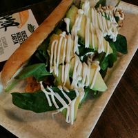 Vegan avocado and Heura sandwich at Mary's Place Dinner in Dos Hermanas