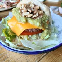 Vegan Burger beyond meat at Mary's Place Dinner in Dos Hermanas