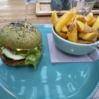 veggie (vegan) burger. at La Serra in Lugano