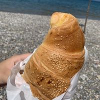 Croissant with vegan cheese at Pekara Lihnida in Ohrid