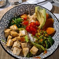 Some rice salad with tofu, broccoli and such at One Portomaso in St Julians