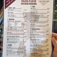 Vegan options are labeled (VE)* at Tacos a Go Go - Woodland Heights in Houston