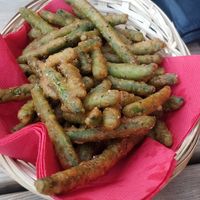 Vegan battered green beans at L'Alerte Rouge in Lyon