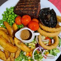 Vegan steak at The Queen Inn in Cwmbran