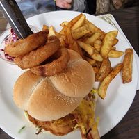 Hula Chicken burger at The Queen Inn in Cwmbran