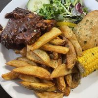 “Ribs” and “chicken"  at The Queen Inn in Cwmbran