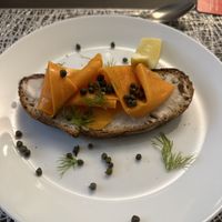 vegan smoked salmon on Alex Gooch bread   at The Queen Inn in Cwmbran