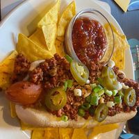 Loaded hot dog  at The Queen Inn in Cwmbran