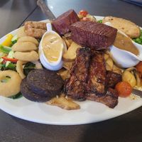 Mixed Grill Sharer with Peppercorn a Dianne Sauces #Veganuary at The Queen Inn in Cwmbran