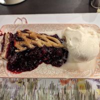 Cherry Pie with ice-cream at The Queen Inn in Cwmbran