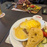 Lasagne and kebab topped fries at The Queen Inn in Cwmbran