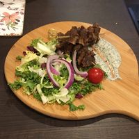 L*mb Kebab with tzatziki.   at The Queen Inn in Cwmbran