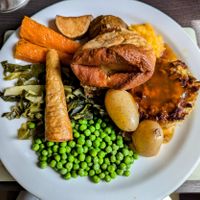 Mushroom, lentil & pumpkin seed roast at The Queen Inn in Cwmbran