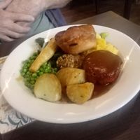 Juicy Marbles Roast Dinner with the Trimmings  at The Queen Inn in Cwmbran