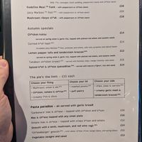 Autumn 2024 Menu at The Queen Inn in Cwmbran