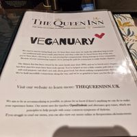 Veganuary Menu at The Queen Inn in Cwmbran