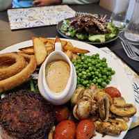 Juicy marbles steak meal at The Queen Inn in Cwmbran