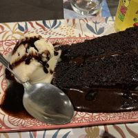 Chocolate fudge cake with ice creamm  at The Queen Inn in Cwmbran