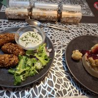 The main portions were *generous*, I didn't need *two* starters. They tasted so good though... at The Queen Inn in Cwmbran