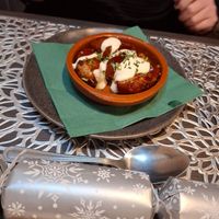 BBQ wing starter. Rich, tasty, morish. at The Queen Inn in Cwmbran