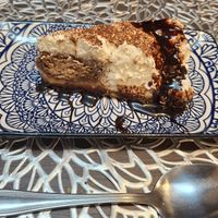 Tiramisu Cheesecake. A stand-out dessert of the year. Powerful coffee hit, creamy cheesecake, a must-have for coffee lovers. at The Queen Inn in Cwmbran