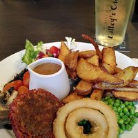 Juicy Marbles fillet with peppercorn sauce at The Queen Inn in Cwmbran