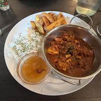 Tofu & Butterbean Rogan Josh  at The Queen Inn in Cwmbran