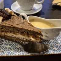 Coffee sponge cake at The Queen Inn in Cwmbran