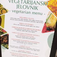 separate menu with vegetarian & vegan options.  at Tinel in Zadar