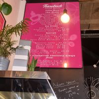 Drinks menu at Throwback Coffee House in Wakefield