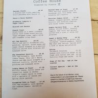 Menu at Throwback Coffee House in Wakefield