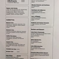 Menu page at Lula at Lula in Berlin