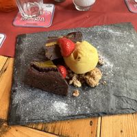 Vegan brownie met mango ijs  at The Old Pal in Zoetermeer