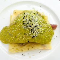 Chard, zucchini & shiitake lasagna   at Es Ginebro in Mallorca