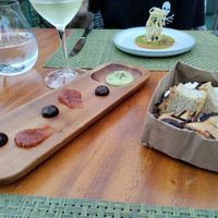 Dips and bread at San Lucas Treetop Dining Experience in Monteverde