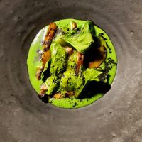 Green soup dish with mushrooms at San Lucas Treetop Dining Experience in Monteverde