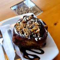 Cinnamon roll at Café Monteverde Coffee Shop in Monteverde